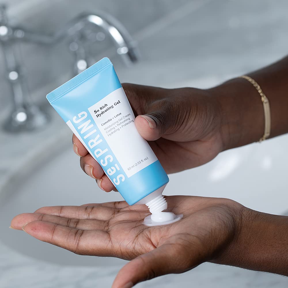 So Rich Hydrating Gel Moisturizer, Gel to Cream Facial Moisturizer, Hyaluronic Acid, Made with Camellia and Lotus, Korean Skincare, Clean Beauty, Vegan, Cruelty Free, + Paraben Free, 2.02 oz