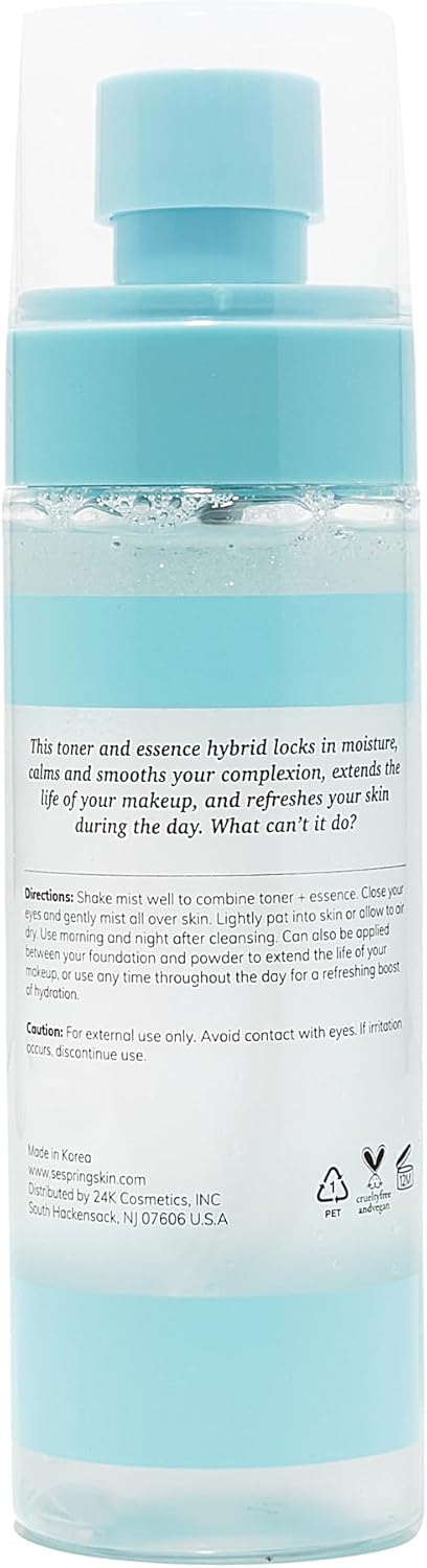 2-in-1 Moisture Lock Mist, Facial Toner & Essence, Korean Skin Care, Formulated with Camellia and Lotus, Korean Toner, Clean Beauty, Vegan, Cruelty Free, and Paraben Free (4.05 Fl Oz)