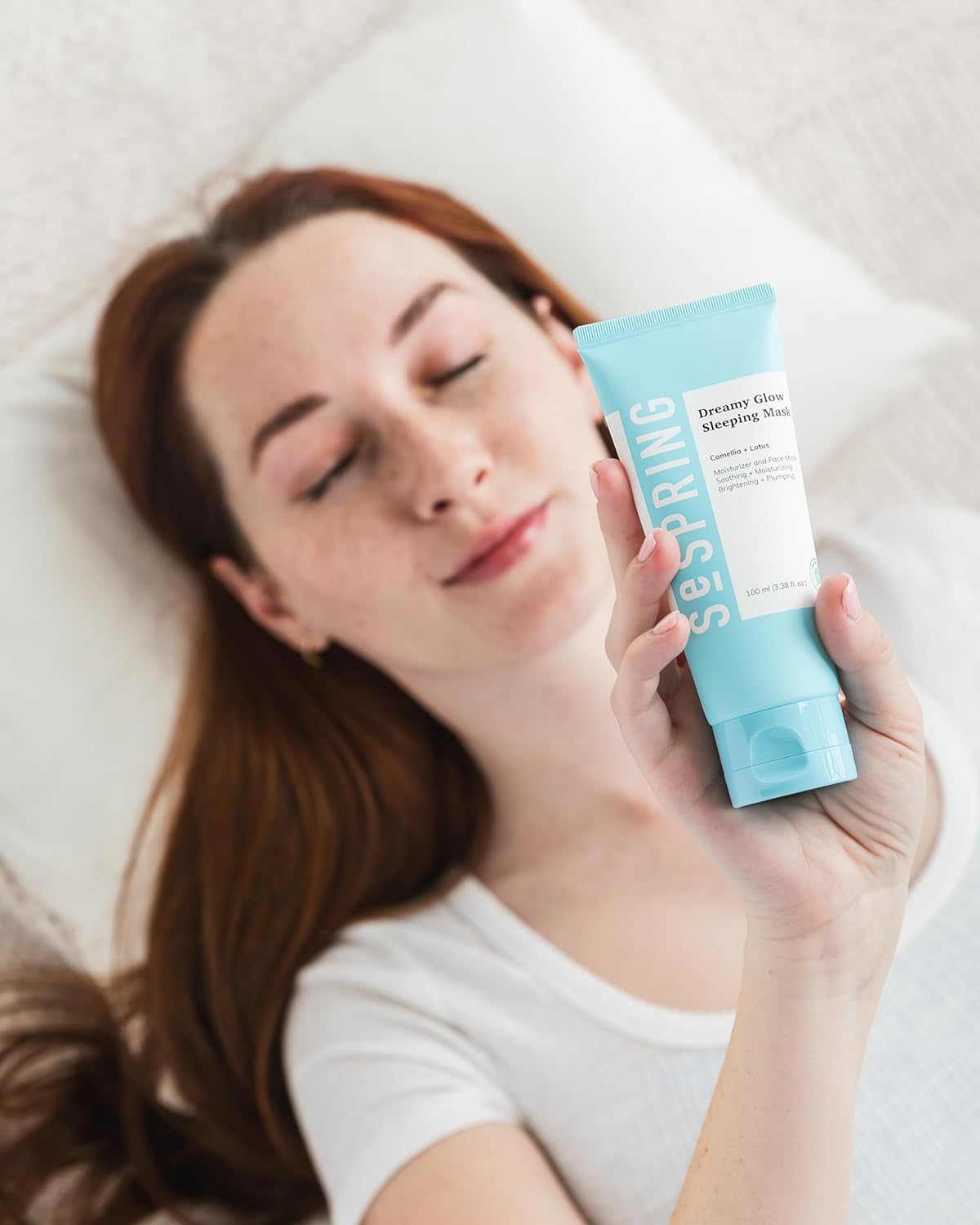 SEPSRING Dreamy Glow Sleeping Mask, Korean Face Mask, Formulated with Camellia, Lotus, and Hyaluronic Acid, Korean Skincare, Clean Beauty, Vegan, Cruelty Free, Korean Beauty Products, 3.38 Fl Oz