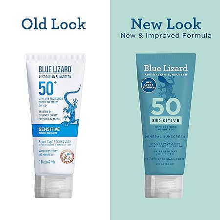 Blue Lizard® SENSITIVE Mineral Sunscreen SPF 50+ – 100% Mineral Protection for Delicate Skin