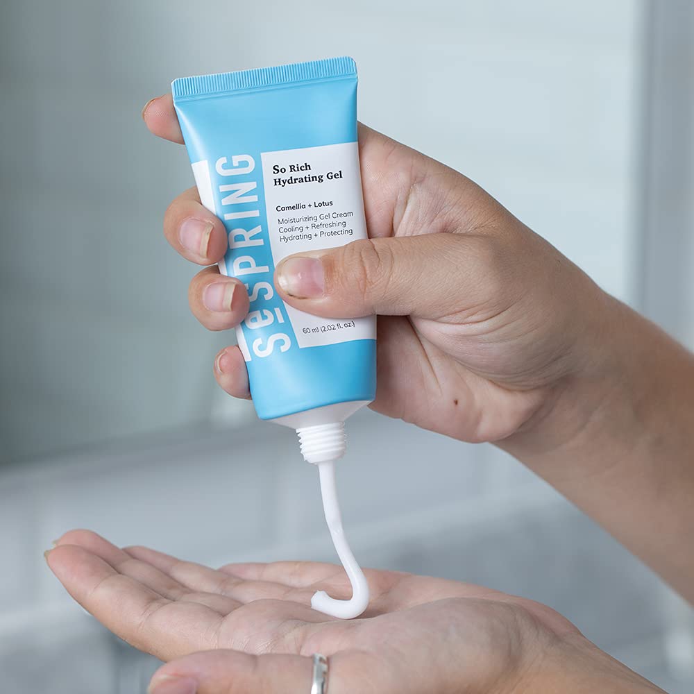 So Rich Hydrating Gel Moisturizer, Gel to Cream Facial Moisturizer, Hyaluronic Acid, Made with Camellia and Lotus, Korean Skincare, Clean Beauty, Vegan, Cruelty Free, + Paraben Free, 2.02 oz