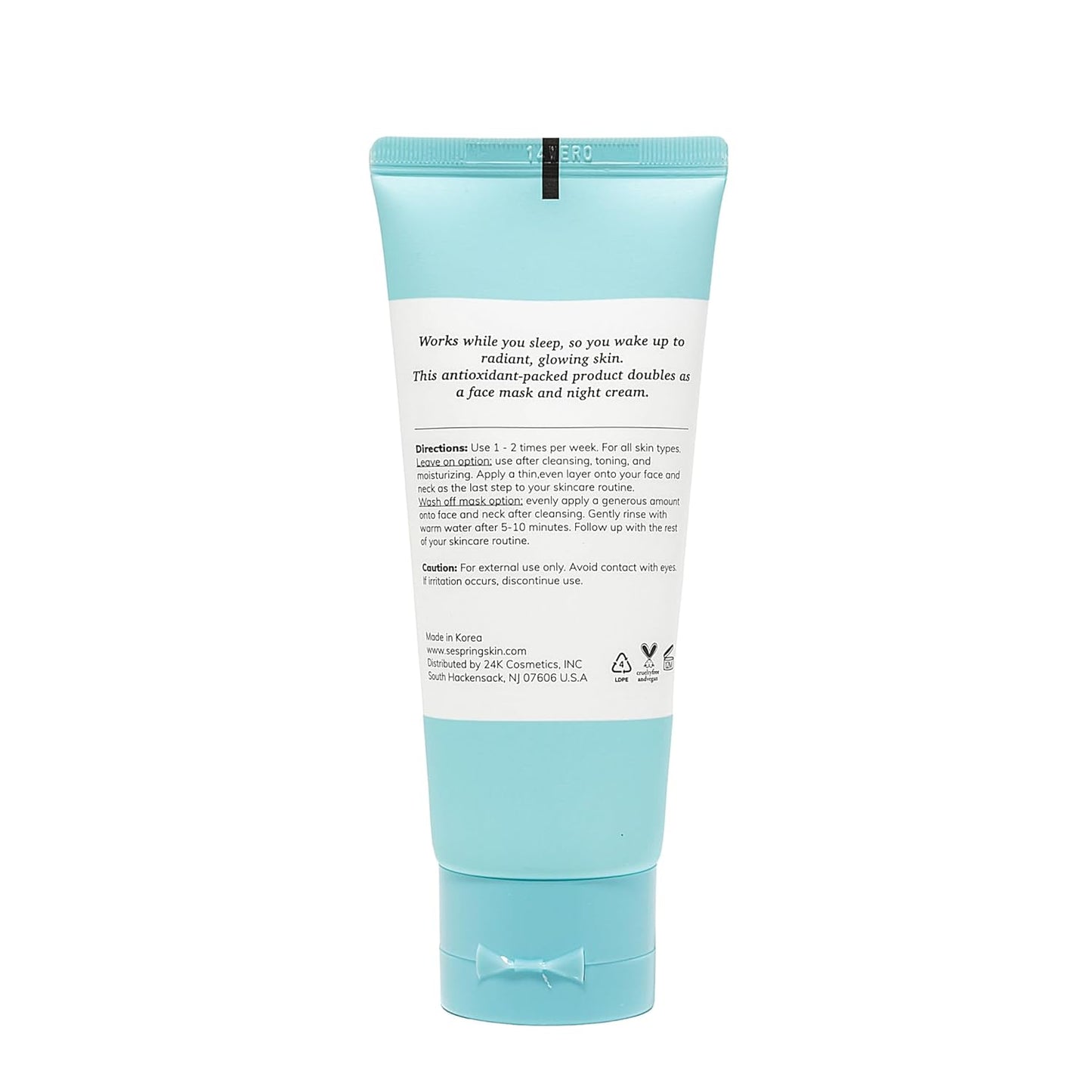 SEPSRING Dreamy Glow Sleeping Mask, Korean Face Mask, Formulated with Camellia, Lotus, and Hyaluronic Acid, Korean Skincare, Clean Beauty, Vegan, Cruelty Free, Korean Beauty Products, 3.38 Fl Oz