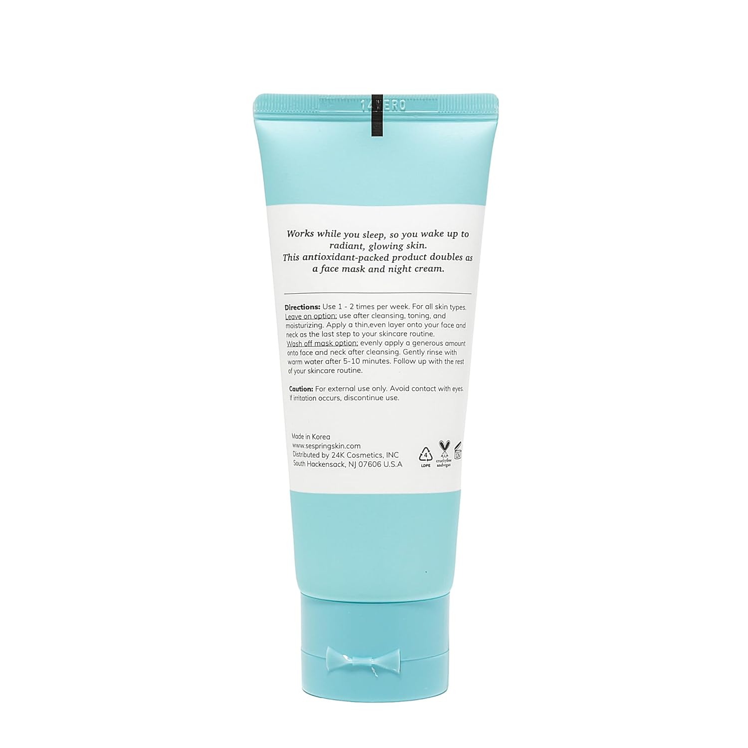 SEPSRING Dreamy Glow Sleeping Mask, Korean Face Mask, Formulated with Camellia, Lotus, and Hyaluronic Acid, Korean Skincare, Clean Beauty, Vegan, Cruelty Free, Korean Beauty Products, 3.38 Fl Oz